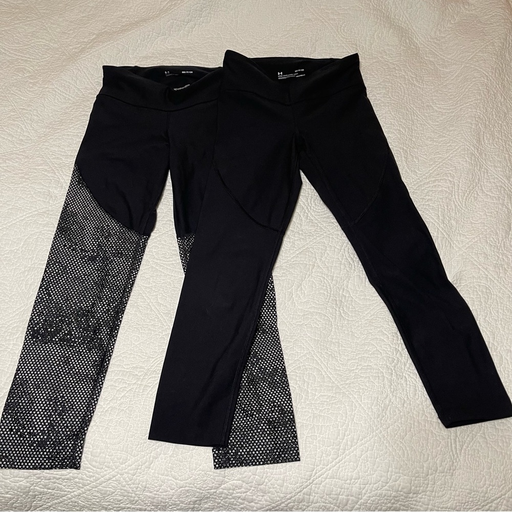 2 Pairs of Under‎ Armour Heatgear Fitted Leggings - Size Small